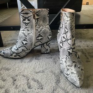 Snakeskin ankle boots